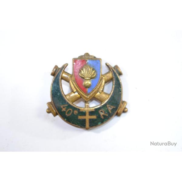 Insigne 40 RA 40e Rgiment d'Artillerie maille, Drago Paris-Nice rue Olivier Metra