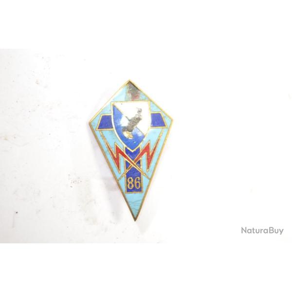 Insigne 86 BT 86e Bataillon de Transmissions, main de fer absente, Drago Paris G986 Olivier Metra