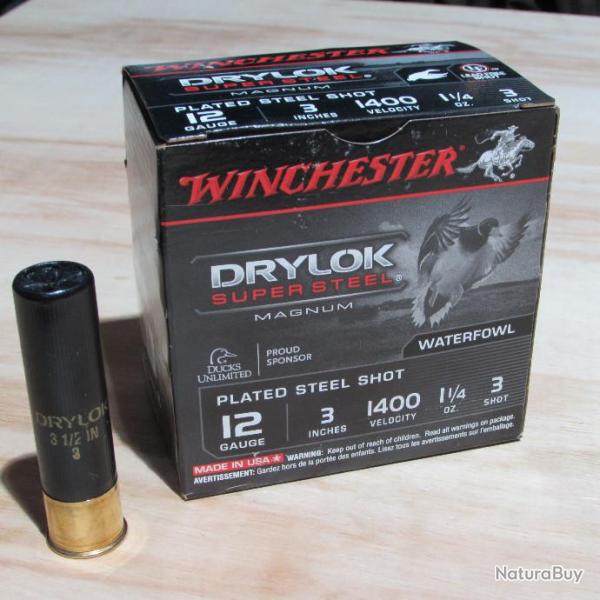 Cartouches WINCHESTER DRYLOK Super Steel, calibre 12/76, N�3