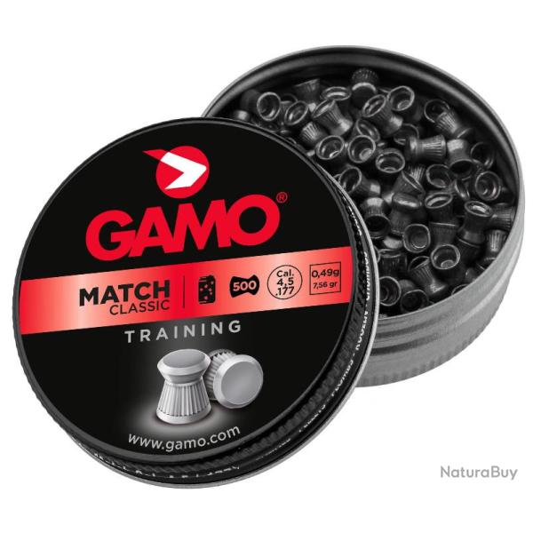 3 boites de Plombs MATCH CLASSIC 4,5 mm - 1500 plombs - GAMO