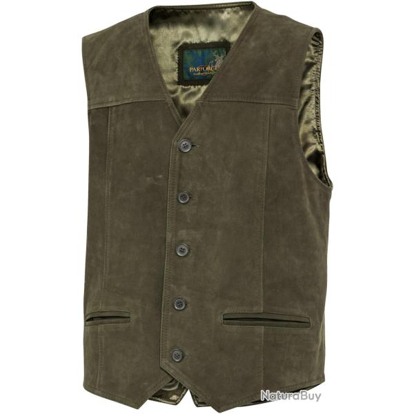 Gilet cuir court olive Couleur Olive