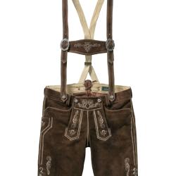 Short LS en cuir brun (Couleur: Brun fonc&eacute;)