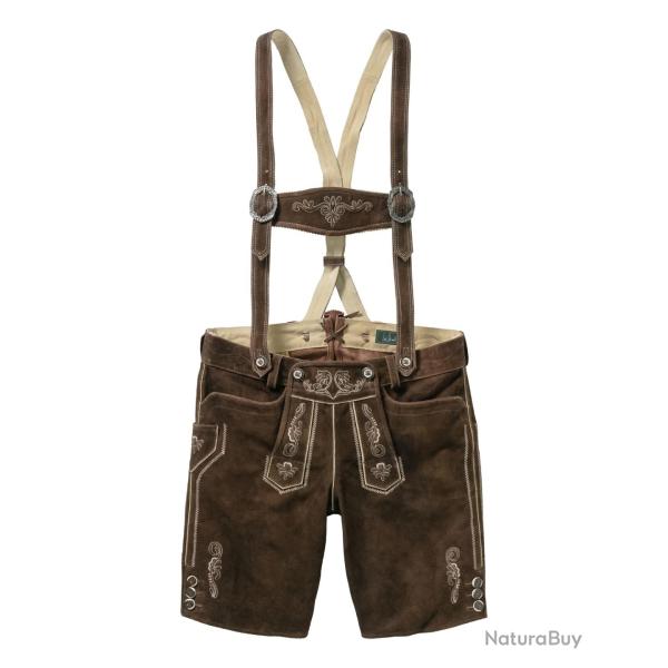 Short LS en cuir brun (Couleur: Brun fonc�)