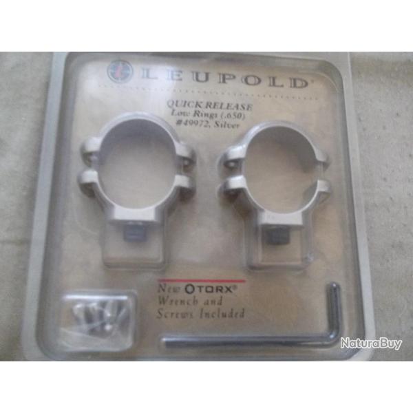 montage Quick Release   Low Ring (.650 )  Silver Leupold