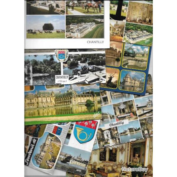 chateau de chantilly lot de 100 cartes postales , int�rieur ext�rieur , �curies