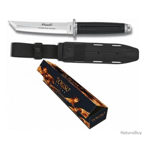 Couteau Sabre Tokisu Musashi Samurai Tanto Lame Acier 7Cr17MoV Manche Rubber Etui Plastic TOK32390