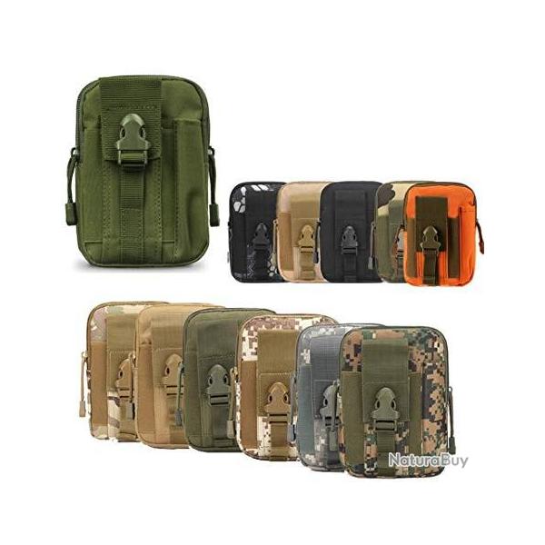 Sacoche Sac Etanche Tactique Militaire Outdoor Ceinture Poche Molle Couleur Noir