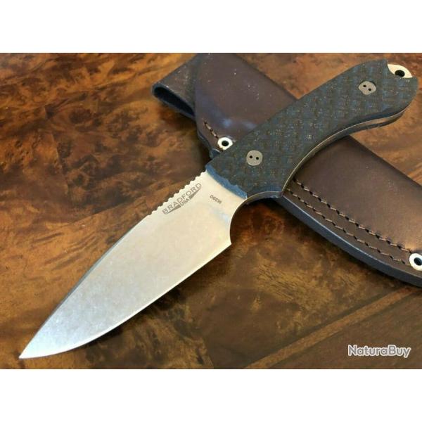 Couteau Bradford Guardian4 3D Lame Acier N690 Manche Micarta Etui Cuir Made In USA BRAD4FE101