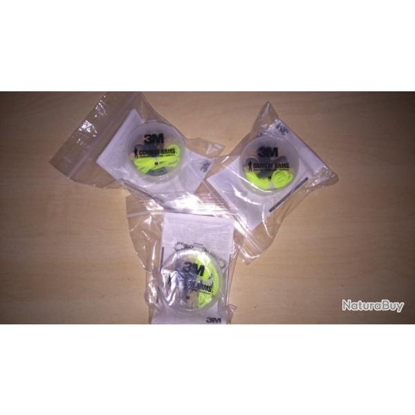 3 paires de Bouchons anti bruits - bouchons de tir - tir, combat, marque 3M