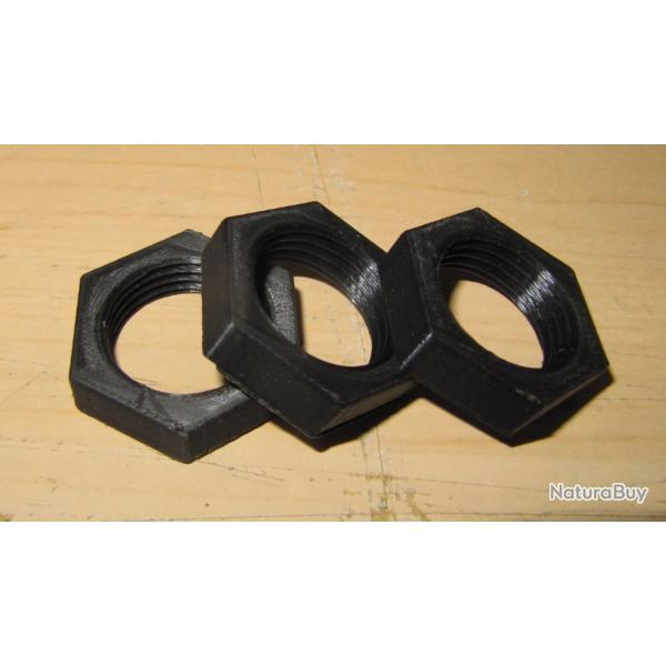 Lot de 3x �crous plastique pour jeux d'outils couleur NOIR