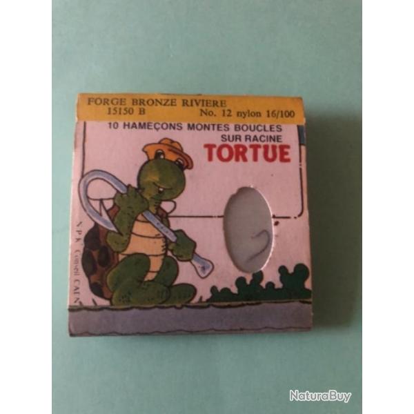 1 pochette hameon mont .15150B. Tortue 12/16 .complte  pche ancien collection