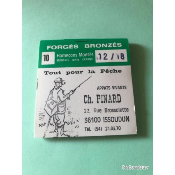 1 pochette hame�on mont� . Pinard  12/18 .incompl�te  p�che ancien collection