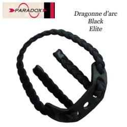 PARADOX Dragonne d'arc tress&eacute;e avec finition cuir Black Elite