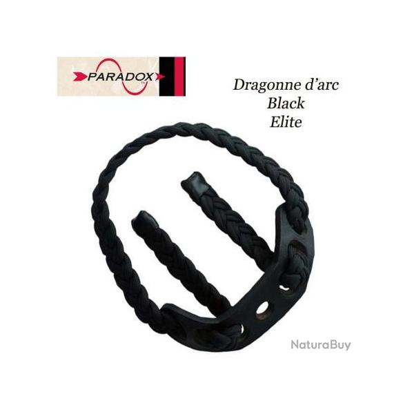 PARADOX Dragonne d'arc tress�e avec finition cuir Black Elite