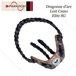 PARADOX Dragonne d'arc tress&eacute;e avec finition cuir Lost Camo Elite SG
