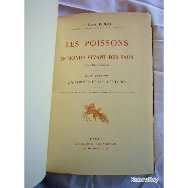 Les Poissons et le Monde Vivant des Eaux Tome 1 Les Formes et les Attitudes E.O. 1926