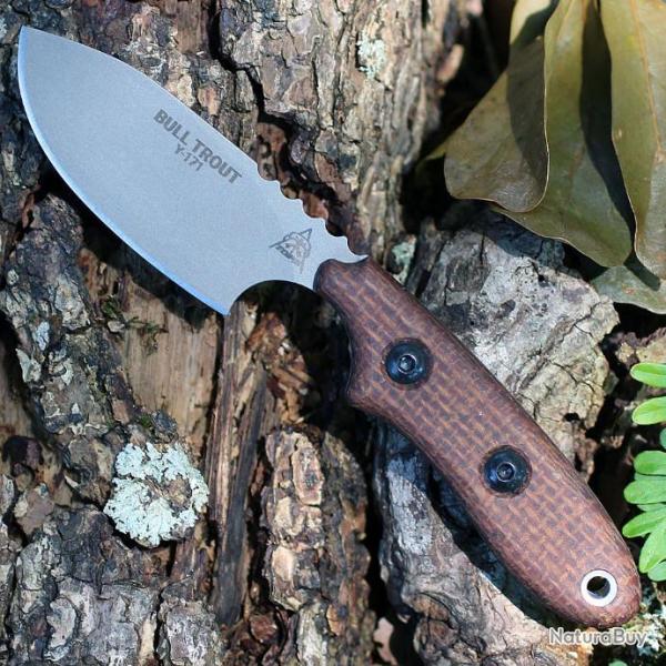Couteau TOPS Bull Trout Lame Acier 154CM Manche Micarta Etui Cuir Made In USA TPBLTT01
