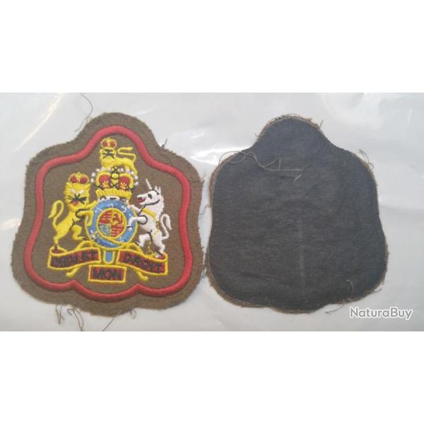 Insigne tissus de manche � coudre  - Arm�e Anglaise -   Dieu et mon Droit   - A coudre