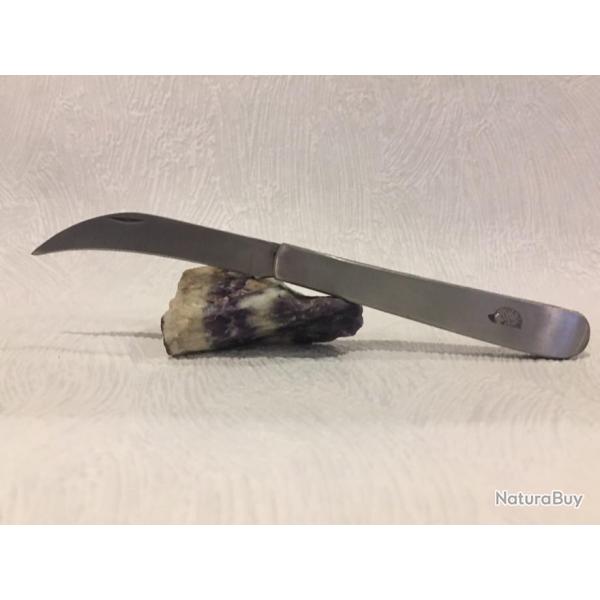 Couteau de poche Serpette manche m�tal motif H�risson.