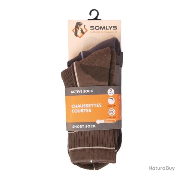 LOT DE 2 PAIRES DE CHAUSSETTES COOLMAX SOMLYS TAILLE 46 (014818)