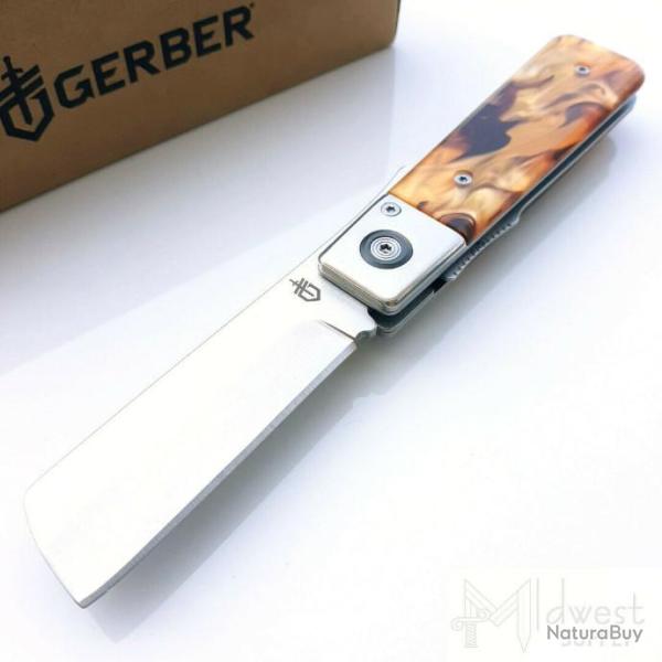 Couteau Gerber Jukebox Tortoise Lame Acier 7Cr17MoV Manche Acrylique G1696