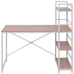 Bureau table meuble travail informatique avec biblioth&egrave;que &agrave; 4 niveaux ch&ecirc;ne 0502090