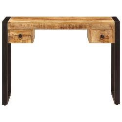 Bureau table meuble travail informatique avec 2 tiroirs 110 cm bois solide de manguier 0502080