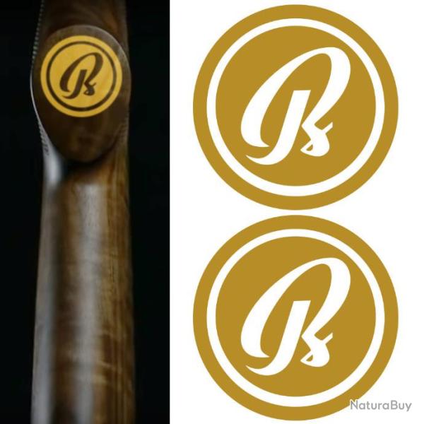 2x BAIKAL Vinyle Autocollant. Id�al pour d�corer votre crosse. 30x30mm, couleur or