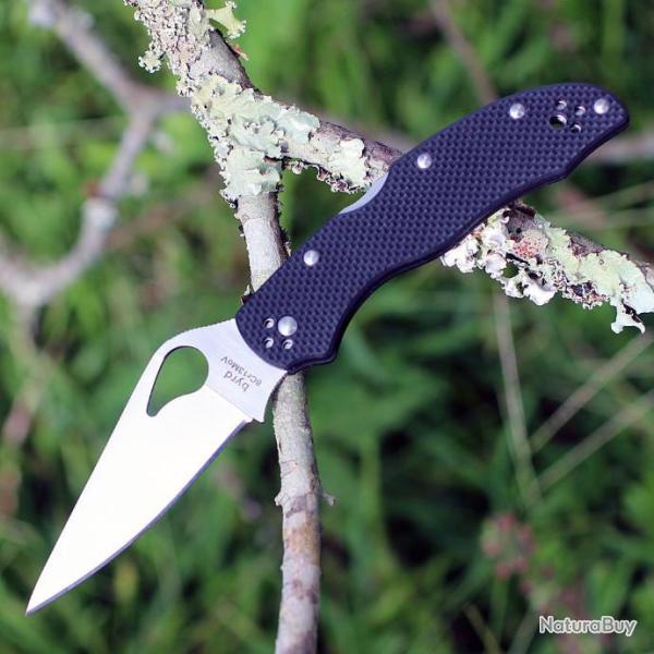 Couteau Spyderco Byrd Harrier 2 Lame Acier 8Cr13MoV Manche G-10 Locback Clip BY01GP2