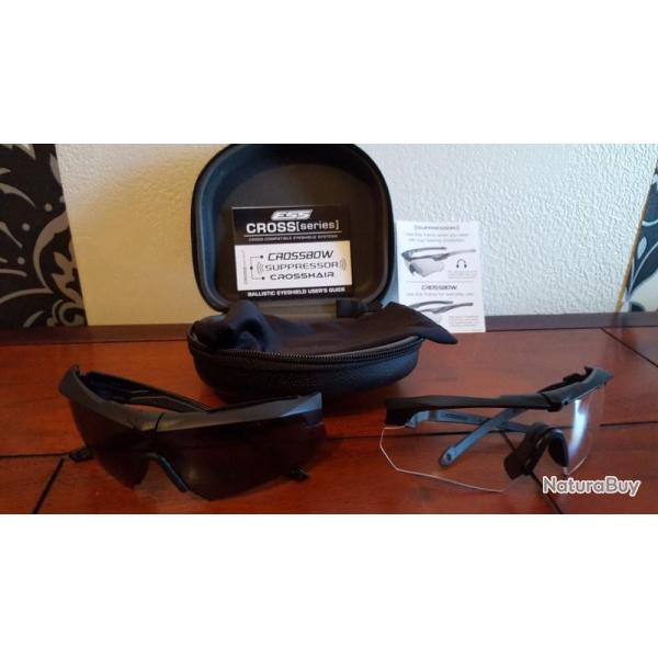 Lot tireurs: 4 PAIRES BOUCHONS TIR 3M COMBAT ARMS + 4 coffrets lunettes balistiques ESS ...NEUFS