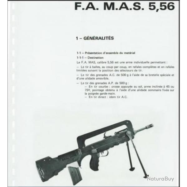 LOT de 7 Documentations militaires diverses sur le FAMAS