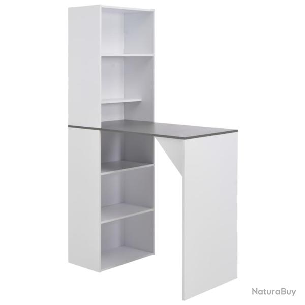 Table haute mange debout bar bistrot avec armoire blanc 200 cm 0902040