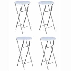 Table haute mange debout bar bistrot 4 pi&egrave;ces avec dessus de table en mdf blanc 0902034