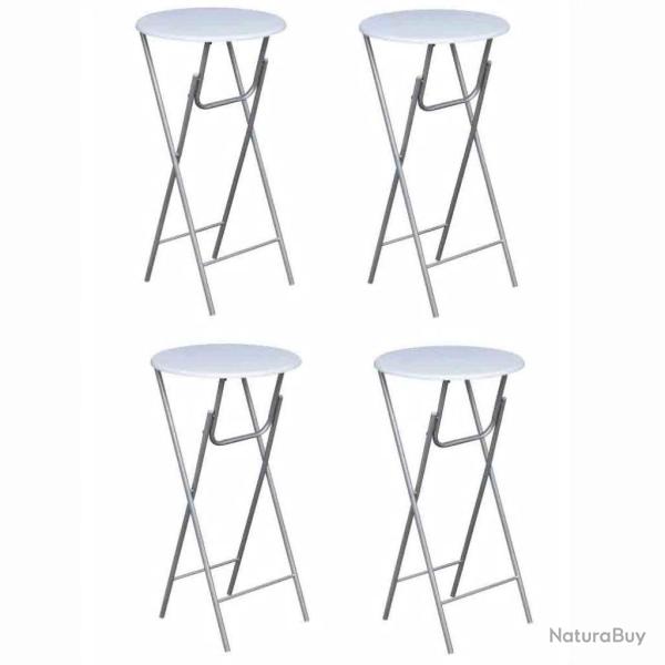 Table haute mange debout bar bistrot 4 pices avec dessus de table en mdf blanc 0902034