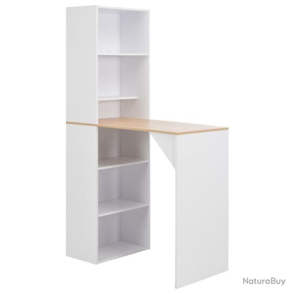 Table haute mange debout bar bistrot avec armoire blanc 200 cm 0902041