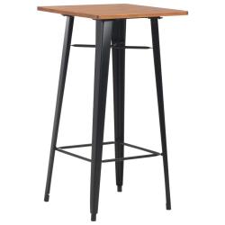Table haute mange debout bar bistrot noir 108 cm pin&egrave;de et acier 0902113