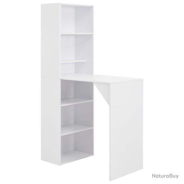 Table haute mange debout bar bistrot avec armoire blanc 200 cm 0902042