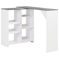 Table haute mange debout bar bistrot avec tablette amovible blanc 138 cm 0902047