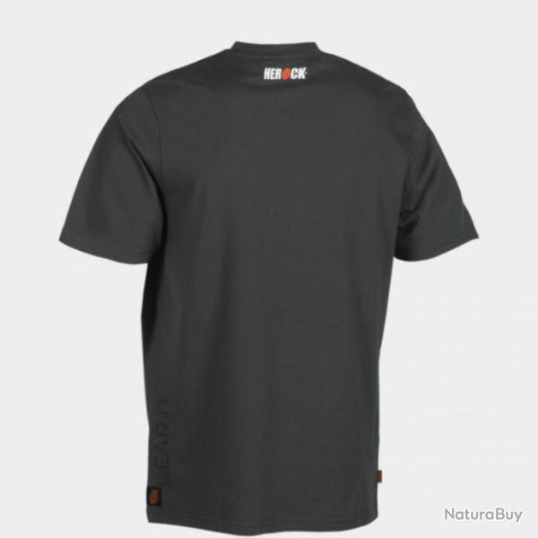 T shirt � manches courtes 100 coton jersey pr� r�tr�ci HEROCK Callius Gris