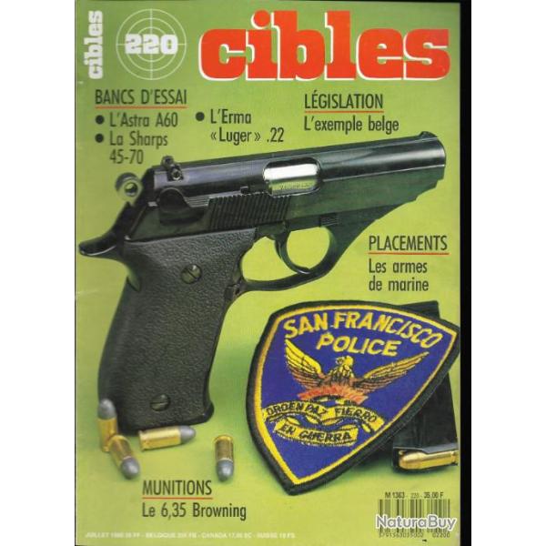 cibles 220 astra a 60, sharps 45-70, erma luger 22, munitions 6,35 browning, p 08 d'ernst junger,