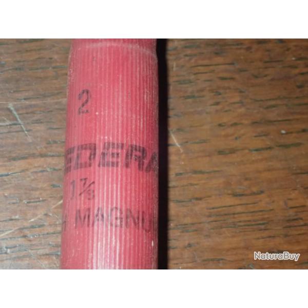 Douille Fdral en plastique Bordeaux crit noir "2 2 1 7/8" - calibre 12 - chambr en 76mm