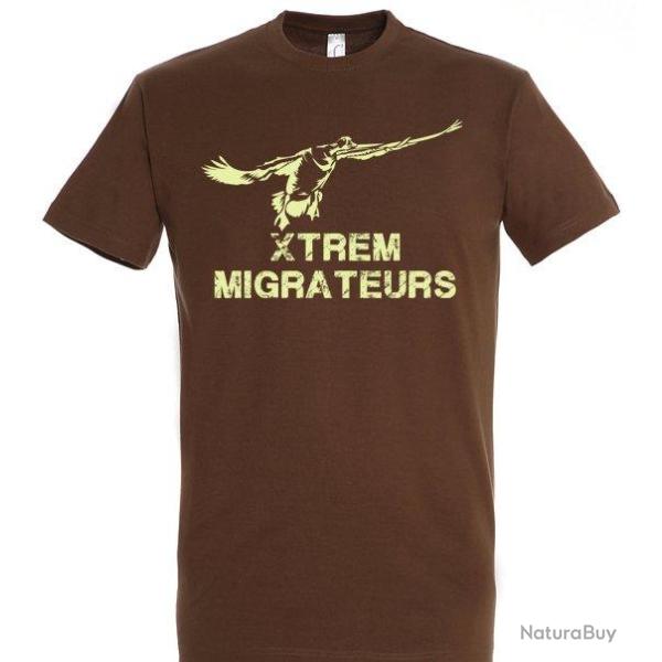 Tee-shirt marron oie � la pose XTREM MIGRATEURS-L