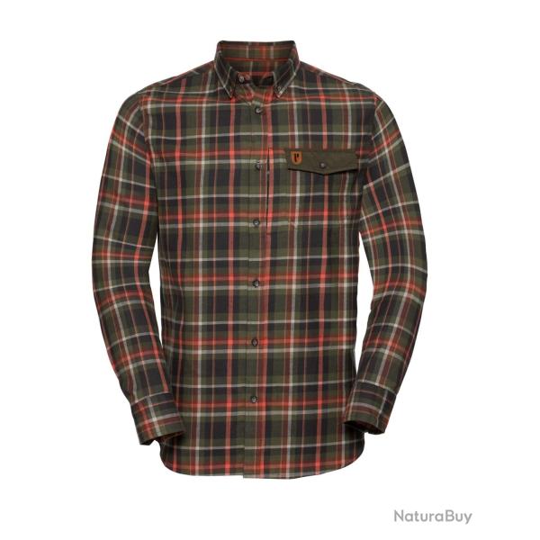 Chemise l�g�re en flanelle Eifel (Couleur: Olive/ rouille, Taille: S)