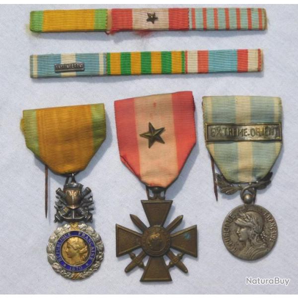 ENSEMBLE 3 MEDAILLES EPOQUE GUERRE INDOCHINE + RAPPELS
