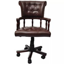Fauteuil chaise chaise de bureau en cuir m&eacute;lang&eacute; marron 0502056