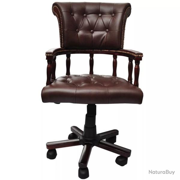 Fauteuil chaise chaise de bureau en cuir m�lang� marron 0502056