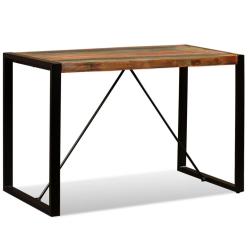 Table de salon salle &agrave; manger design Bois de r&eacute;cup&eacute;ration massif 120 cm 0902181