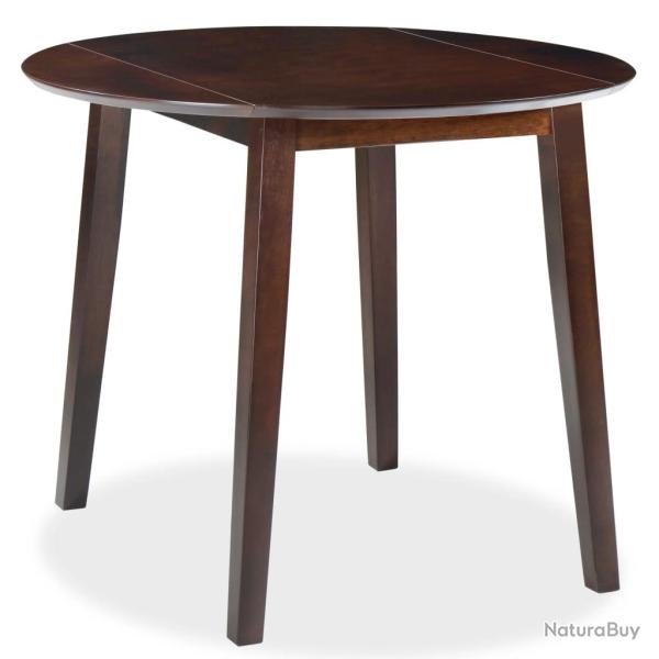 Table de salon salle � manger d�ner design ronde � abattant mdf marron 0902249