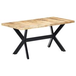 Table de salon salle &agrave; manger d&icirc;ner design 160 cm bois de manguier massif brut 0902230