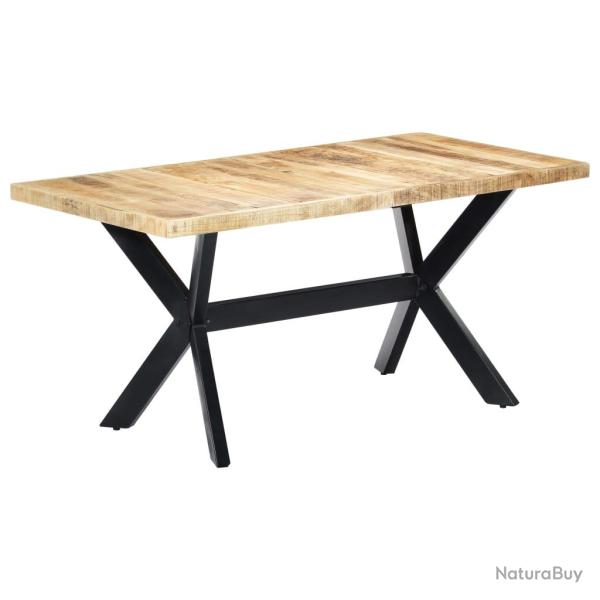 Table de salon salle � manger d�ner design 160 cm bois de manguier massif brut 0902230